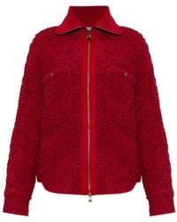 Moncler - Truien & Vesten ,Rood ,Wol Cardigan Met Zakken - Lyst