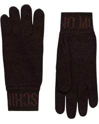 Moschino - Logo-Knit Ribbel Wolhandschoenen - Lyst