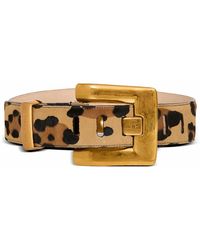 Balmain - Accessoires ,Leer Anthem Luipaardprint Leren Riem - Lyst