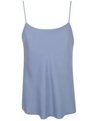 Herno - Tops ,Blauw ,Polyester Sleeveless Top - Lyst
