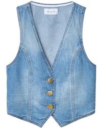 Gaelle Paris - Blaue denim cropped jacke - Lyst