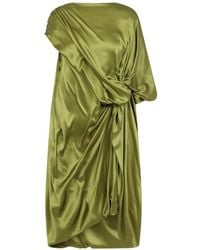 Dries Van Noten - Knot Waist Draped Silk Dress - Lyst
