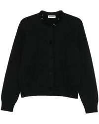 Jil Sander - Truien & Vesten ,Zwart ,Wol Wool Cardigan - Lyst