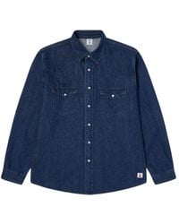 Edwin - Denim Western Hemd Mit Druckknöpfen - Lyst