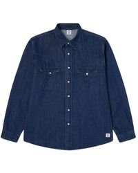 Edwin - Denim Western Hemd Mit Druckknöpfen - Lyst