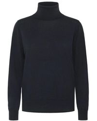 Part Two - Truien & Vesten ,Blauw ,Wol Donkerblauwe Gebreide Trui - Lyst