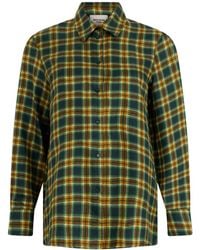 Weekend by Maxmara - Overhemden ,Groen ,Katoen Gestreepte Zijden Twill Blouse - Lyst