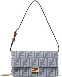 Fendi - Blaue Baguette Brieftasche Mit Ff Verschluss - Lyst
