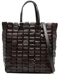 Dragon Diffusion - Braune Lederne Geflochtene Tote Tasche - Lyst