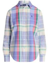 Ralph Lauren - Camisa de algodón a cuadros - azul claro - Lyst