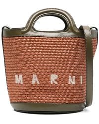 Marni - Tropicalia mini eimer tasche in braun - Lyst
