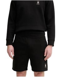 ARMANI EXCHANGE - Korte Broeken ,Zwart ,Katoen Katoenen Bermuda Met Logo Aan De Zijkant - Lyst