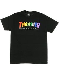 Thrasher - Tops ,Zwart ,Katoen Regenboog T-Shirt Zwart T-Shirt - Lyst