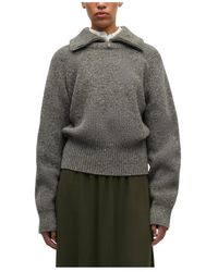 Samsøe & Samsøe - Truien & Vesten ,Grijs ,Wol Sanataniel Turtleneck 15724 - Lyst