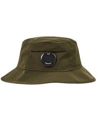 C.P. Company - Accessoires ,Groen ,Polyester Polyester Bucket Hat Met Logo - Lyst