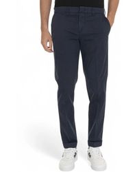 Fay - Broeken ,Blauw ,Katoen Chino Broeken - Lyst