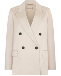 Peserico - Jassen ,Wol Viscose Blend Double-Breasted Blazer - Lyst