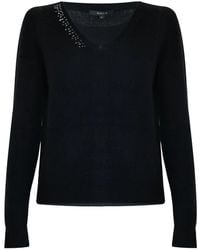 Kocca - Feiner Pullover Mit V-Ausschnitt Und Schmucksteinen - Lyst