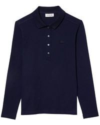 Lacoste - Blaues poloshirt elegantes besticktes logo - Lyst