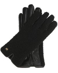 Kazar - Accessoires ,Zwart ,Leer Zwarte Handschoenen Gemaakt Van Leer En Imitatie Lamsvacht - Lyst