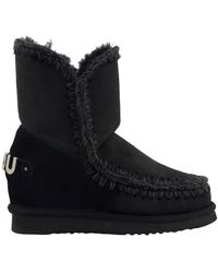 Mou - Casual schwarze leder stiefelette - Lyst