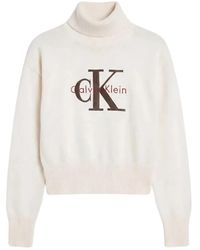 Calvin Klein - Truien & Vesten ,Trui Met Col - Lyst