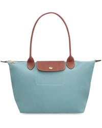 Longchamp - Originale Nylon-Schultertasche Mit Lederdetails - Lyst
