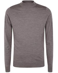 John Smedley - Truien & Vesten ,Bruin ,Mock Neck Sweater - Lyst