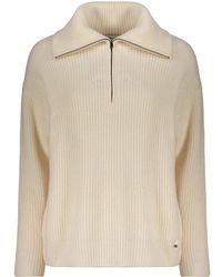 Herno - Truien & Vesten ,Wit ,Wol Trui Met Ritssluiting Voor - Lyst