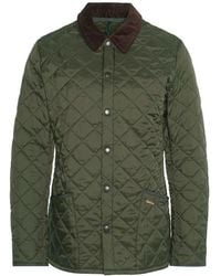 Barbour - Jassen ,Groen ,Leer Gewatteerde Jas Heritage Liddesdale - Lyst
