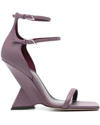 The Attico - Grace Leren Sandalen - Lyst