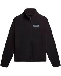 Napapijri - Warm En Comfortabel Fleece Jack Met Volledige Rits - Lyst