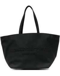 Alexander Wang - Schwarze Logo-Geprägte Schultertasche - Lyst