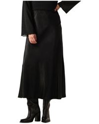 Moss Copenhagen - Rokken ,Zwart ,Elegante Zwarte Midi Rok - Lyst