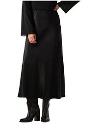 Moss Copenhagen - Rokken ,Zwart ,Elegante Zwarte Midi Rok - Lyst