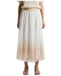 Peserico - Plissierter Midi-Rock Aus Frosted-Finish Voile - Lyst