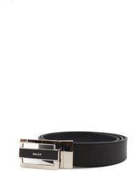 Bally - Accessoires ,Zwart ,Leer Omkeerbare Leren Riem Met Zilverkleurige Gesp - Lyst