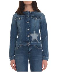 Liu Jo - Denim Harrington Jacke Mit Tasche - Lyst