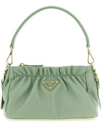 Prada - Gathered Nappa Leather Shoulder Bag - Lyst