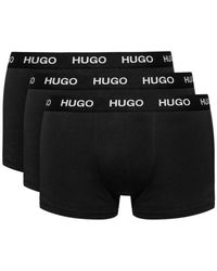 HUGO - Ondergoed ,Zwart ,Katoen Boxershorts Trunk Set Van 3 - Lyst