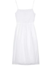 Tommy Hilfiger - Kleedjes ,Wit ,Linnen Linnen Midi Slip Dress - Lyst