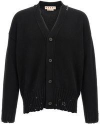 Marni - Cardigan Met Symbool Borduurwerk - Lyst