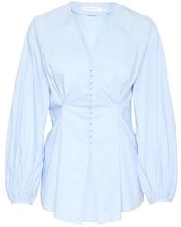Inwear - Overhemden ,Blauw ,Katoen Helveiw Blouse - Lyst
