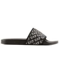 EA7 - Schoenen ,Zwart ,Zwarte Flip Flops & Slippers Voor Mannen - Lyst