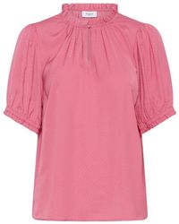 Saint Tropez - Overhemden ,Roze ,Fruit Dove Blouse Met Ruchedetail - Lyst
