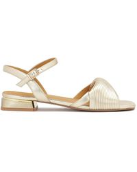 Kazar - Gouden Platte Sandalen Met Lage Hak - Lyst