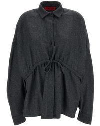 Thelatest - Overhemden ,Grijs ,Wol Wolmix Blouse - Lyst