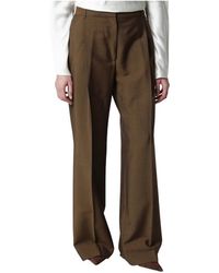 Rohe - Broeken ,Bruin ,Wol Mid Waist Tailored Broeken - Lyst