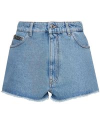Gcds Denim Shorts - - Dames - Blauw
