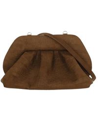 THEMOIRÈ - Bios Medium Suede Croco Effect Clutch - Lyst